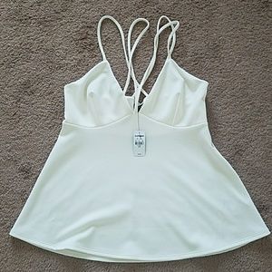 Sexy Ivory strappy blouse